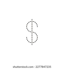 $, dólar, molécula de línea símbolo geométrico simple vector
