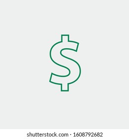 Dollar line vector icon currency symbol