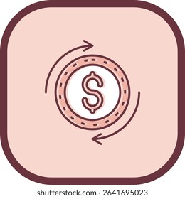 Dollar Line vector Icon Design