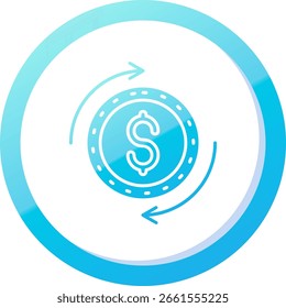 Diseño de icono de Vector de línea de dólar