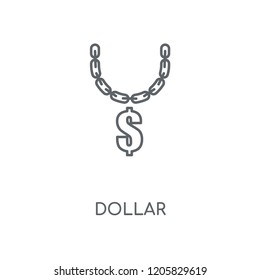 Dollar linear icon. Dollar concept stroke symbol design. Thin graphic elements vector illustration, outline pattern on a white background, eps 10.