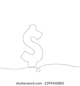 Dollar linear symbol. Vector illustration