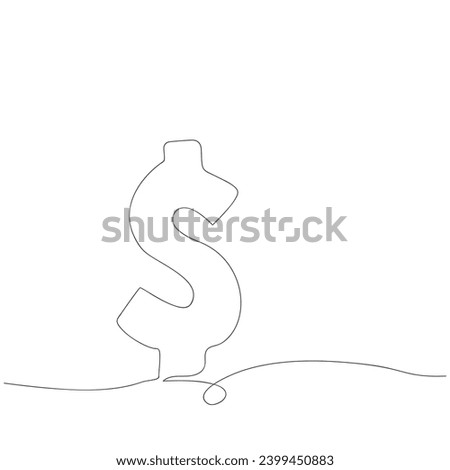 Dollar linear symbol. Vector illustration