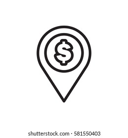 dollar location icon.