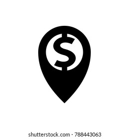 dollar location icon illustration isolated vector sign symbol 
