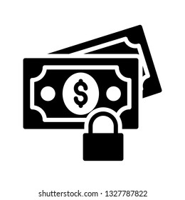 dollar lock glyph icon 
