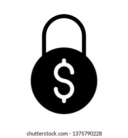 dollar lock glyph icon