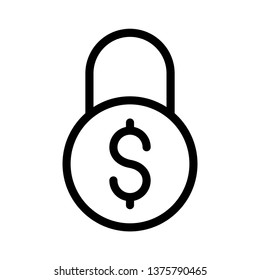 dollar lock line icon