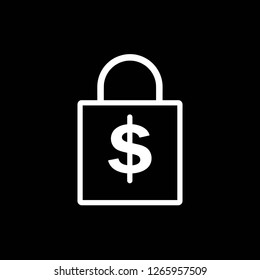 Dollar lock outline icon