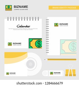 Dollar  Logo, Calendar Template, CD Cover, Diary and USB Brand Stationary Package Design Vector Template