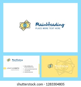 Dollar  Logo design with Tagline & Front and Back Busienss Card Template. Vector Creative Design