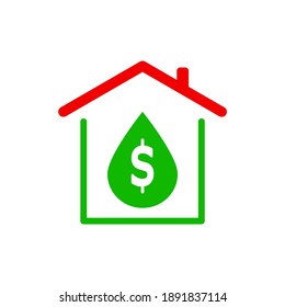 dollar logo design vector combined object with house object. cool and simple logo
