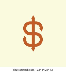 Logo del dólar, icono de la versión glifo.