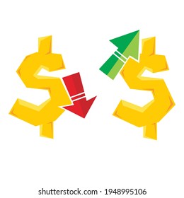 Dollar logo goes up and down
