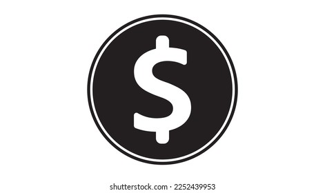 dollar logo and icon in circle silhouette suitable for graphic design