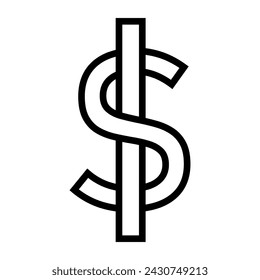 Dollar logo, dollar icon. Modern abstract money symbol or letter S. Vector illustration isolated on white background.