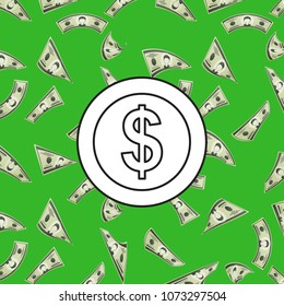Dollar logo on green background