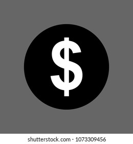 Dollar logo on grey background