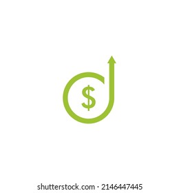 dollar up logo vector icon illustration design 
