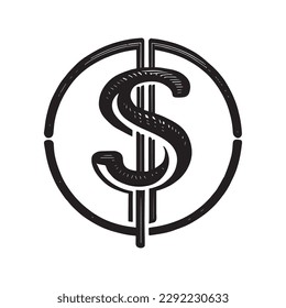 dollar logo. White background, sticker vector