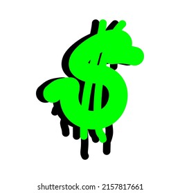 Dollar Logos Patch Streetwear, Urban Design Patch Black and Green Color Patch Commercial Use