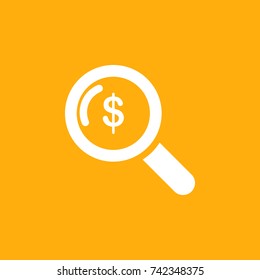 Dollar magnifier financial concept 