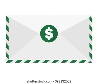 dollar mail post letter email envelope message image vector