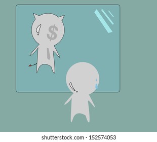 Dollar man with money concept