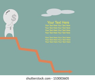 Dollar man think over on drop graph