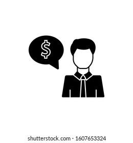 Dollar man work icon. Simple business intention icons for ui and ux, website or mobile application