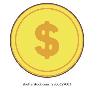 Dollar mark coin illustration material