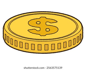 Dollar mark coin illustration material