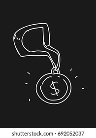 dollar medal doodle