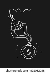 dollar medal doodle