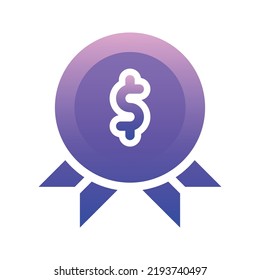 elemento icono de plantilla de diseño de degradado de logotipo de dólar