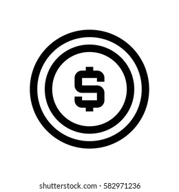 Dollar mini line, icon, background and graphic. The icon is black and white, linear  flat, vector, pixel perfect, minimal, suitable for web and print. 