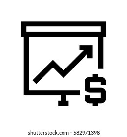 Dollar mini line, icon, background and graphic. The icon is black and white, linear  flat, vector, pixel perfect, minimal, suitable for web and print. 