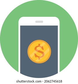 Dollar mobile Isolated Vector icon which can easily modify or edit

