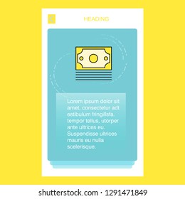 Dollar mobile vertical banner design design. Vector
