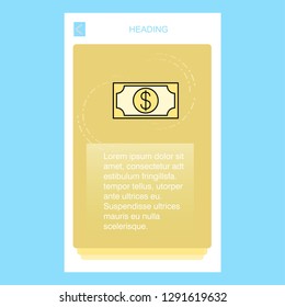 Dollar mobile vertical banner design design. Vector