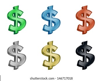 dollar money 3D vector icon