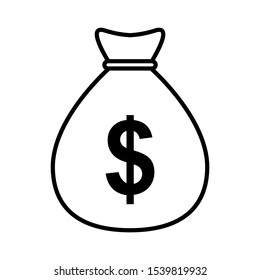 Dollar money bag icon design. Dollar money bag icon in modern flat style design. Vector illustration.