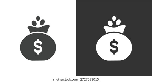 Dollar Money Bag-Symbol. Symbol für durchgezogene Glyphenserie