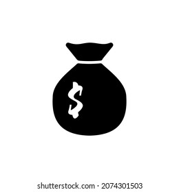 icono de bolsa de dinero en dólares modelo de logotipo de ilustración vectorial para muchos fines. Aislado sobre fondo blanco.