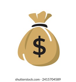 Dollar Money Bag Icon Vector Logo Design