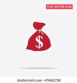 Dollar money bag icon. Vector concept illustration for design.