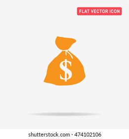 Dollar money bag icon. Vector concept illustration for design.