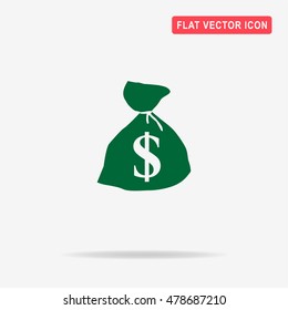 Dollar money bag icon. Vector concept illustration for design.