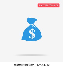 Dollar money bag icon. Vector concept illustration for design.