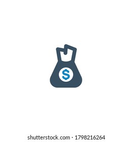 Dollar money bag icon victor illustrator